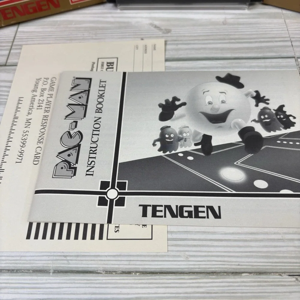 Pac-Man Tengen Black Game Cartridge for Nintendo NES Manual Included